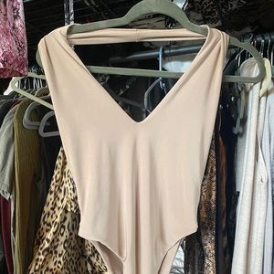 Fashion nova beige haulter body suit